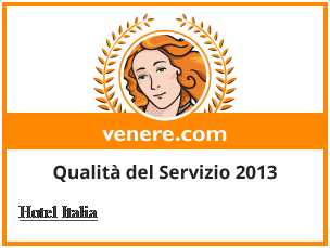 Das Hotel Italia hat von Venere.com-Kunden die Auszeichnung  - Beste Servicequalität im 2013 - erhalten